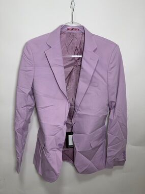 Boohoo Mens Lavender Single-Breasted Blazer